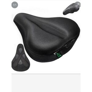 Zacro Wide Bike Seat Cushion Gel Padded Black Comfortable Saddle Cover 11x10in